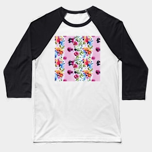 Floral Pattern Baseball T-Shirt